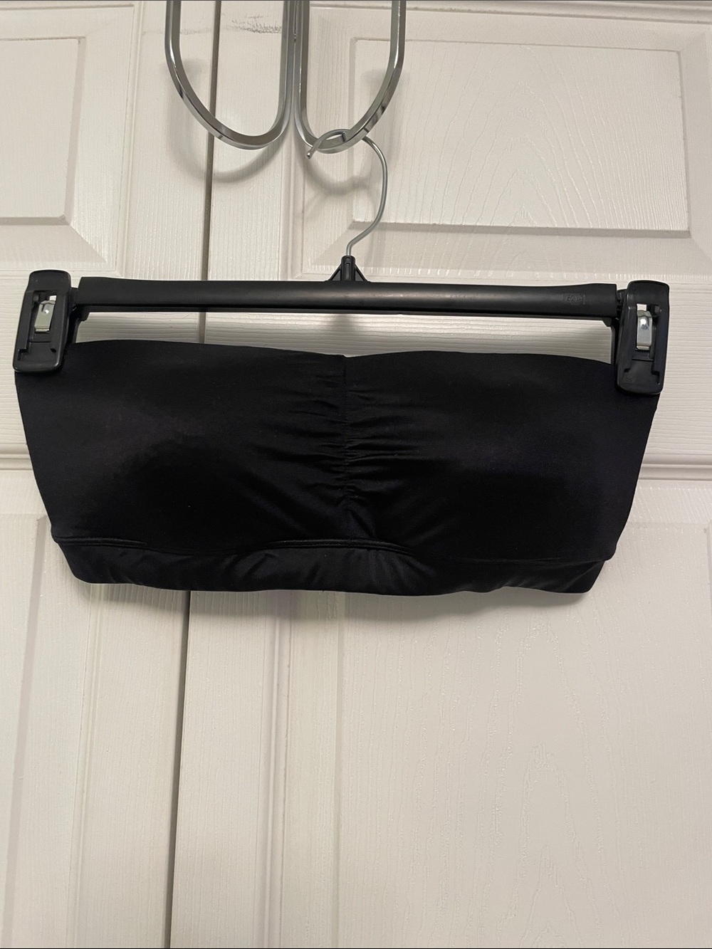 Self Expressions by Maidenform Black Large Strapless Tube Bandeau Bra w/Ruching